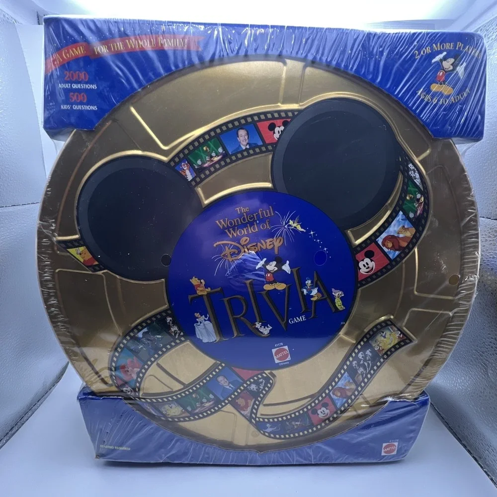 1997 The Wonderful World of Disney Trivia Game Mattel Film Tin Sealed Vintage